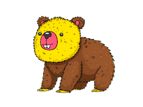 POD Design Whimsical Bear Cartoon - Suitable for Children's Book or Website Illustration