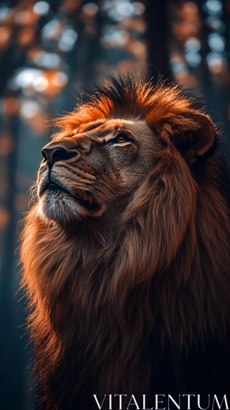 Regal Lion Portrait AI Image