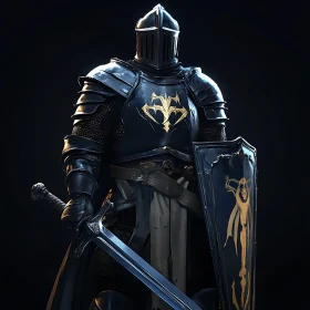 Medieval Knight with Sword and Shield
