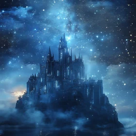 Majestic Castle in a Starry Night