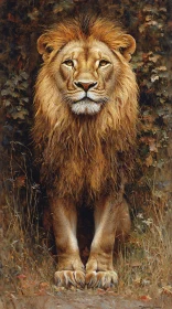 Regal Lion with Wild Backdrop