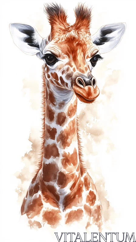 Artistic Giraffe Expression AI Image