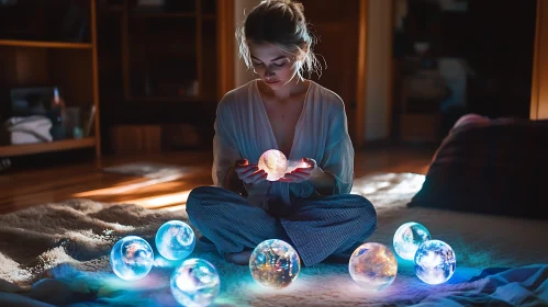 Enchanting Meditation with Luminous Spheres