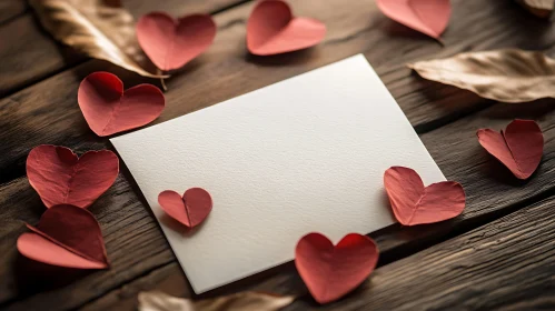 Romantic Card with Heart-Shaped Leaves