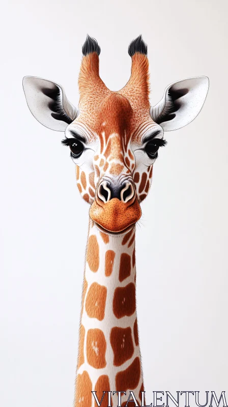 Majestic Giraffe Headshot AI Image