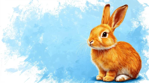 Vivid Rabbit Art with Textured Background