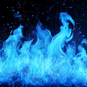 Ethereal Blue Fire with Sparks