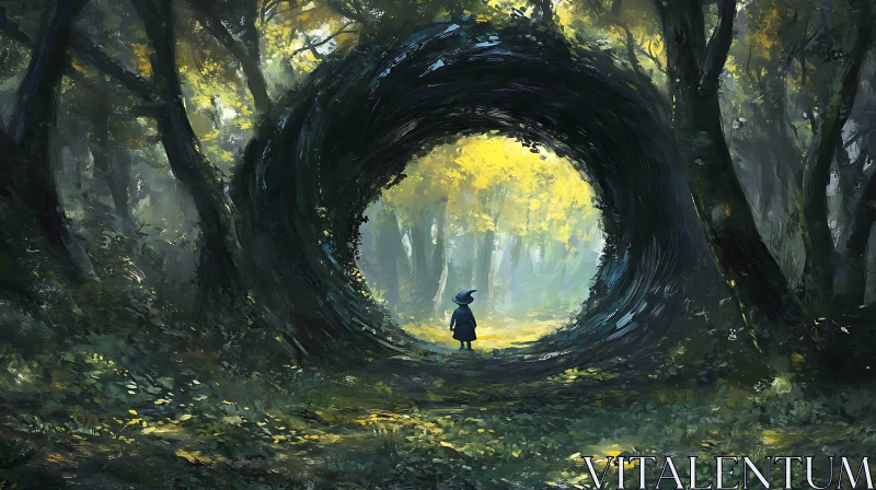 Child at the Forest's Edge Portal AI Image