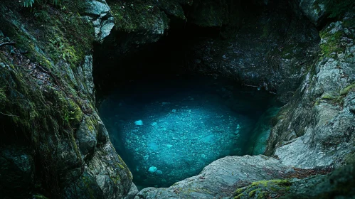 Crystal Blue Water in a Mysterious Cave