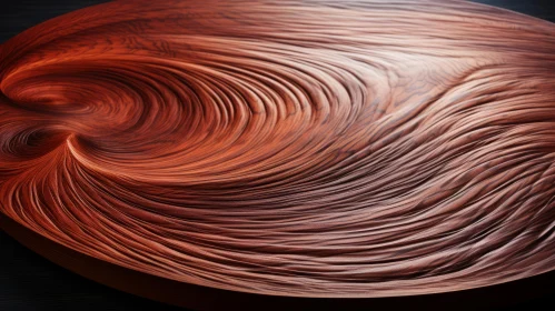 Abstract 3D Wood Grain Art with Red Swirls
