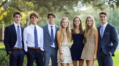 Formal Group of Young Adults Smiling