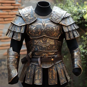 Ornate Warrior Armor with Aged Finish