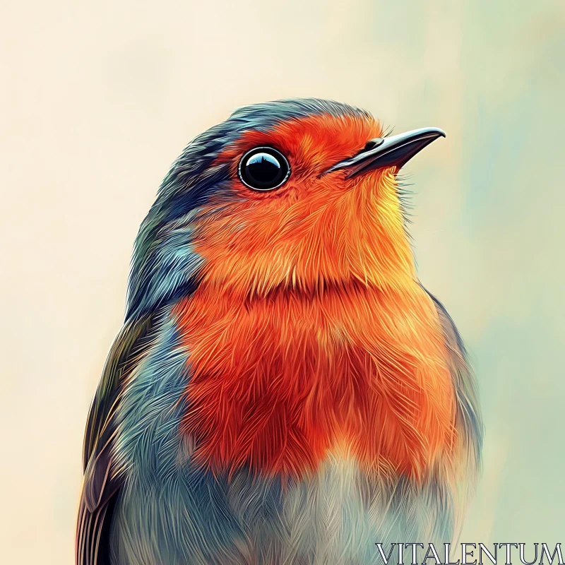 Robin Gaze: A Portrait of Avian Beauty AI Image