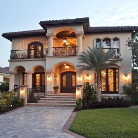 Luxury Villa with Columns and Arched Windows