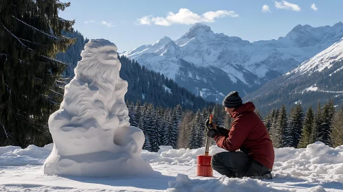 Winter Art: Snow Sculpture Creation