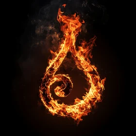 Elegant Flame Symbol in Darkness