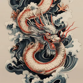 Dragon in the waves