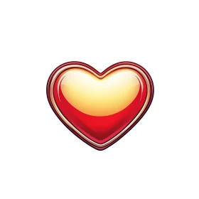 Heart Icon with Metallic Border