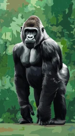 Powerful Gorilla in Natural Habitat