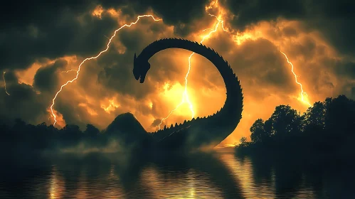 Dragon in Lake