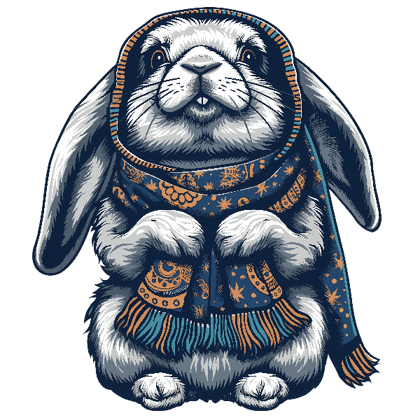 Adorable Rabbit Illustration POD Design