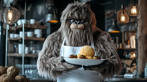 Bigfoot Chef with Gourmet Dish