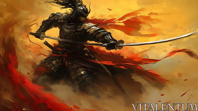 AI ART Armored Warrior with Sword