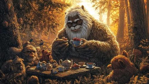 Forest Tea Party with Bigfoot