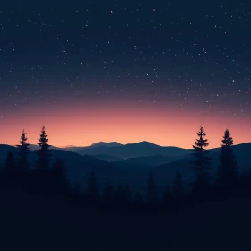 Night Sky Mountain View