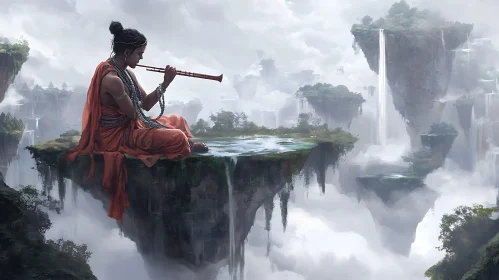 Serene Flute Melody on Floating Island