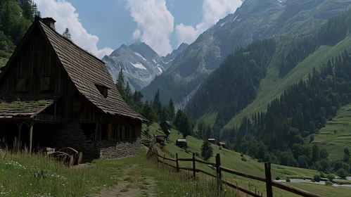 Enchanting Mountain Valley Landscape with Charming Village