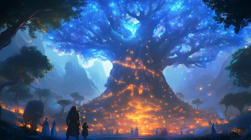 Mystical Glowing Tree Gathering