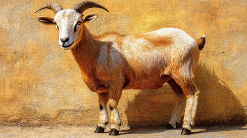 Textured Goat and Golden Wall Art