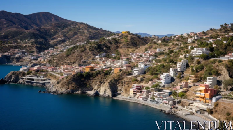 Italian Coastal Resort: A Harmony of Ocean, Mountain and Architecture AI Image