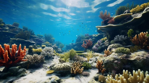 Underwater Coral Reef: A 3D Rendered Oceanic Experience