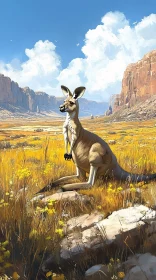 Kangaroo in Australian Desert