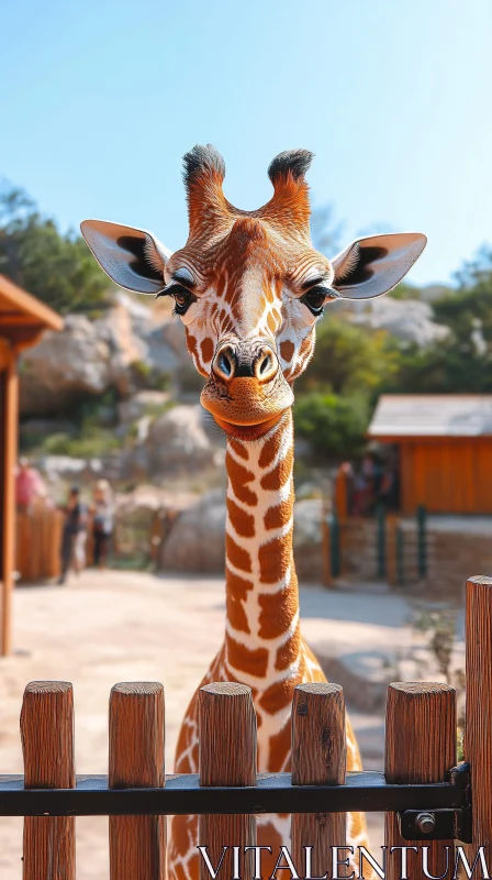 Serene Giraffe at the Zoo AI Image