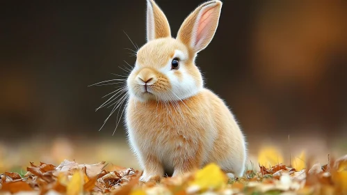 Cute Rabbit in Fall Setting