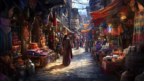 Bustling Marketplace Street View