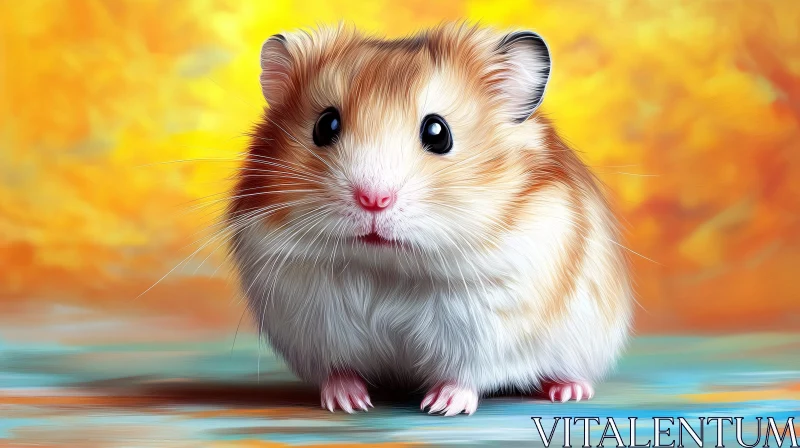 Cute Fluffy Hamster Art AI Image