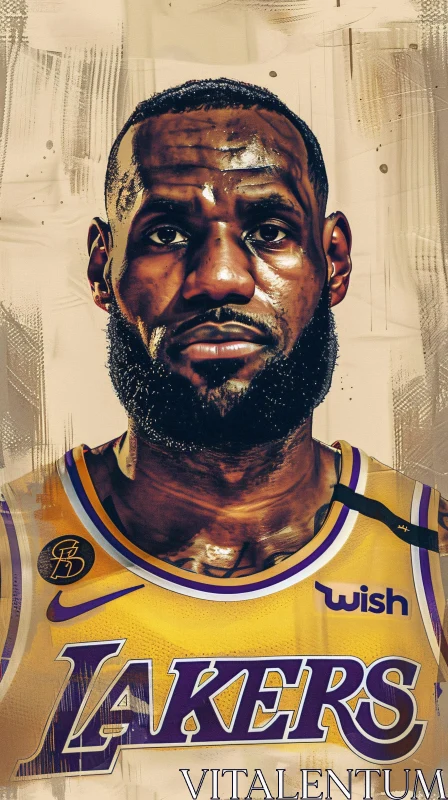 AI ART LeBron James Art in Lakers Jersey