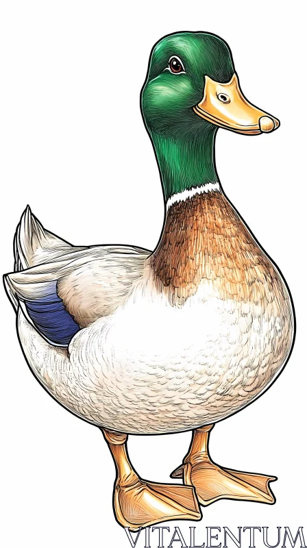 Detailed Duck Artwork AI Image