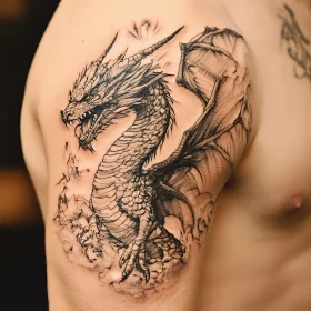 Detailed Dragon Tattoo Design