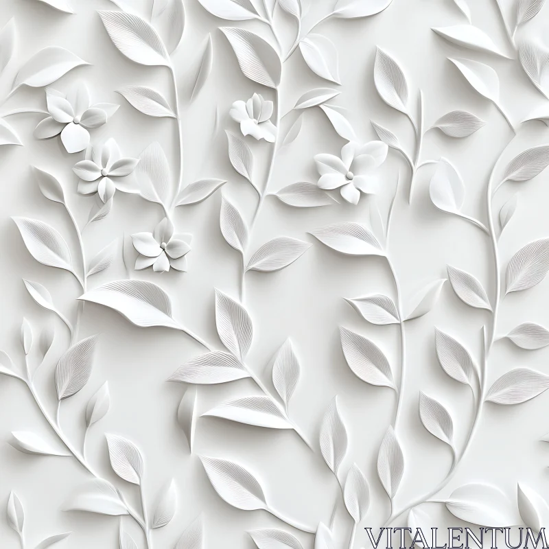 AI ART Monochrome Botanical Seamless Design