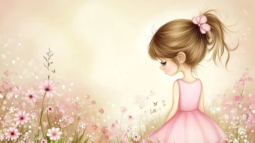 Child in Floral Meadow Art