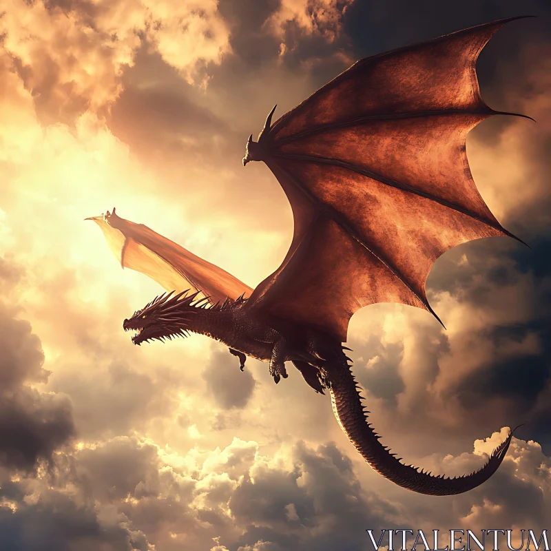 Dragon in the Sky AI Image