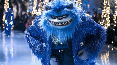 Furry Blue Monster Fashion Show