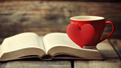 Romantic Still Life with Book and Coffee