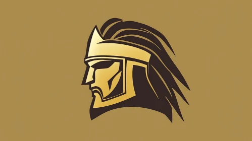 Stylized Warrior Head with Helmet