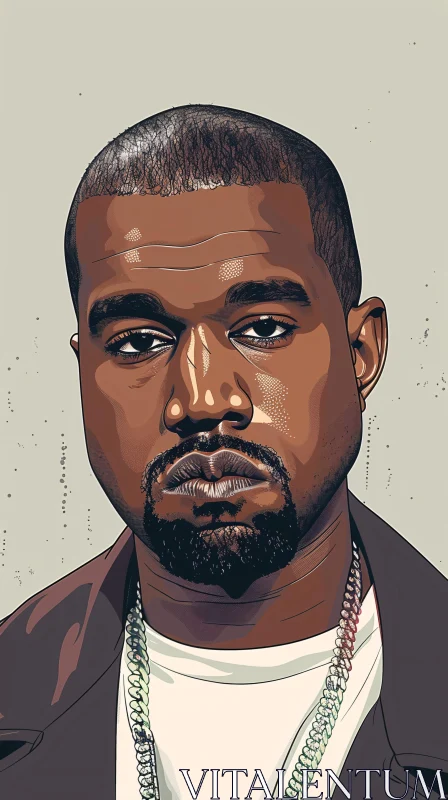 Kanye West Digital Art Portrait AI Image